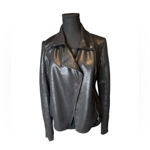 Marrakech Carrie Moto Jacket Women's Sz Small Black Vegan Leather Biker Grunge